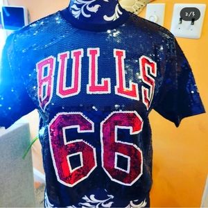 Sequin Bulls crop top